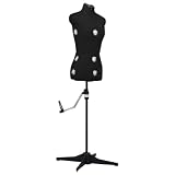 Drillkyn Schneiderpuppe Verstellbar Weiblich Schwarz Größe S 33-40 Polyester ABS mit Vierfuß-Stativ für Damenbekleidung Präsentation und Modedesign