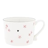 Bastion Collections Tasse, Becher Little Flowers Blüten weiß rosa 300ml