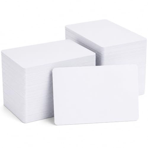 Image of SENENQU 200PCS White PVC Cards, Blank Printable Plastic Business ID Cards, 30 Mil, 760 Micron, CR80 Credit Card Size - 85.5MM x 54MM