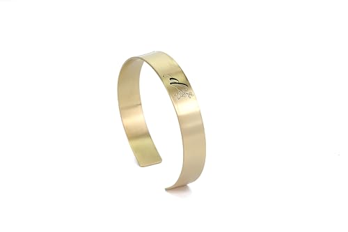 Bracelet avec initiales en or 14k manchette gravée de luxe