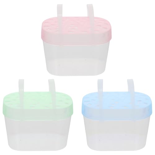 FIXOSHEE 3 Stück Tragbare Kleine Haustierkäfige aus Geruchsneutralem Material Atmungsaktive Hamsterkoffer für Kleintiere Outdoor Transportboxen für Hamster und Igel Zufällige Farbe