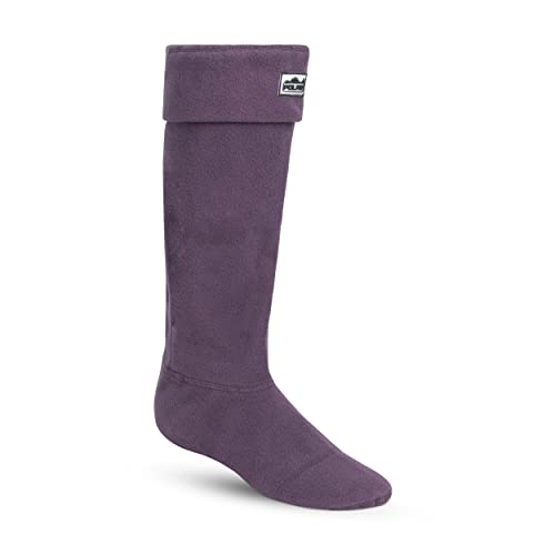 Polar Womens Thermal Fleece Welly Wellington Boot Warm Cosy Soft Wellie Socks - Purple - M