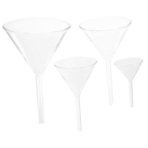 Alipis - Alipis 4 pièces Entonnoir Verre Borosilicaté avec Tige Courte Set de Entonnoirs de Laboratoire pour Expériences Scientifiques Résistants Corrosion et Chaleur Maniables et Polyvalents