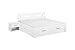 Rauch Möbel Ryba Bett Stauraumbett mit 4 Schubkästen und 1 Nachttisch in Weiß, Liegefläche 180x200 cm, Gesamtmaße BxHxT 232x88x215 cm