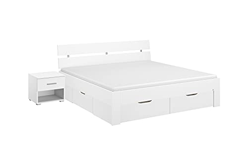 Rauch Möbel Ryba Bett Stauraumbett mit 4 Schubkästen und 1 Nachttisch in...