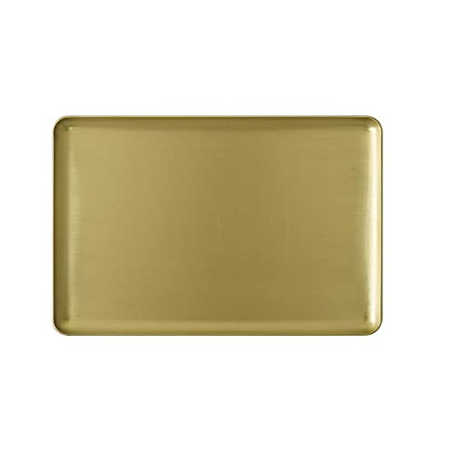 Platos llanos rectangulares de latón Plato de Postre Metálico Platos de ensalada cepillados para el hogar, la cocina, el camping al aire libre Merienda y barbacoa Fácil de limpiar Robusto y r