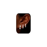 3 Pares Pendientes Aro Plata/Oro Mujer Juego de Pendientes Aro Pequeños Pendientes Ligeros Hipoalergénicos 14K Chapado Aros Dorados