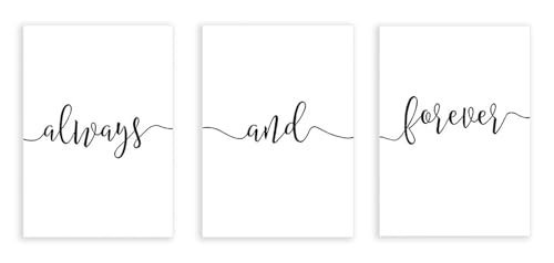 Affiche sur toile Always Forever impression murale art minimaliste textuel