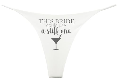 NE Beauty Funny Bridal Thong All This Bride Wants is Womens Bachelorette and Bride Gift Large White
