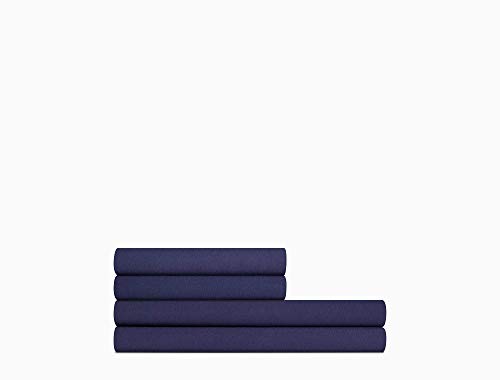 Image of Calvin Klein Home Modern Cotton Harrison Sheet, Twin Flat, Navy