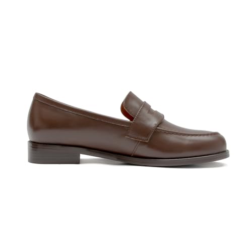 Image of ONEENO Women's Classic Flat Leather Penny Loafer
