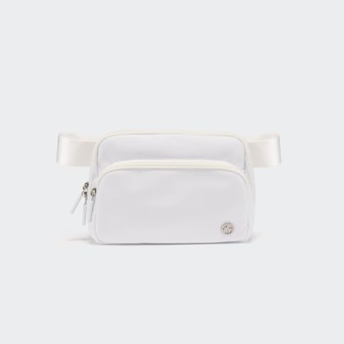Image of Pander Nylon Crossbody Belt Bag with Excess Strap Keepers, 6-Pocket Adjustable Sling Fanny Pack for Travel and Everyday Carry, White
