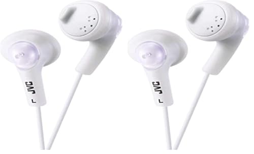 JVC Gumy HA-F160 - Auriculares In Ear con Cable de 1 metro para Android, iPhone, Ordenadores, Portátiles, Consolas y más (Imán de Neodimio, Jack de 3,5 mm, 15 Hz - 20 KHz), Color Blanco (Paquete de 2)