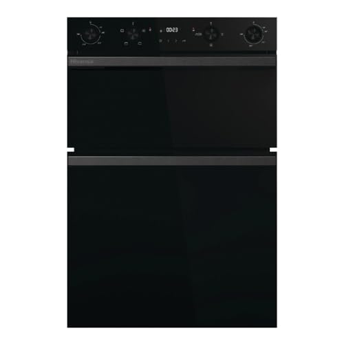 Hisense Built-In Double Electric Oven 88.5 x 59.5 x 57.5 cm Black LED Display Touch and Rotary Controls Air Fry Mode A/A Energy Rating
