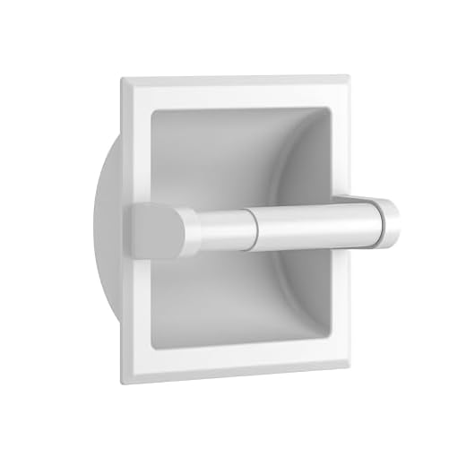 FORIOUS Recessed Toilet Paper Holder - Bathroom White Toilet Paper Holder Wall Mount - Includes Rear Mounting Bracket, Recessed Toilet Paper Roll Holder Stainless Steel