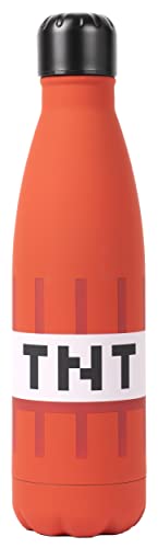 Minecraft - Botella de agua de acero inoxidable – TNT rojo – Botella de agua para niños – 550 ml – Producto oficial