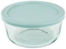 Amazon.com: Pyrex Storage 4-Cup Round Dish with Powder-Blue Plastic ...