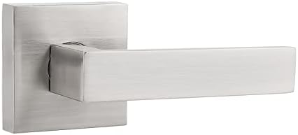 Probrico Square Interior Non-Turning Door Lever, Half Dummy Keyless Satin Nickel Handle,Single Dummy,Universal Handing,Heavy Duty