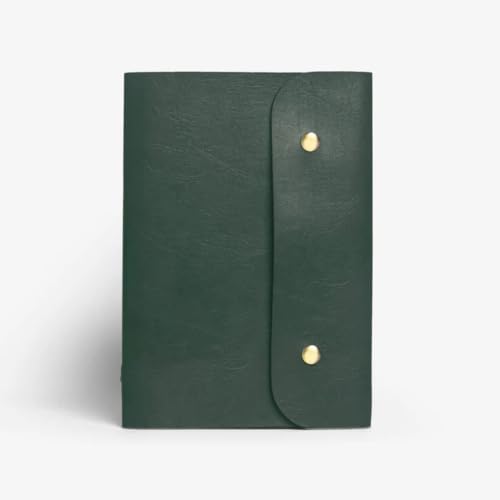 Image of The Messy Corner Leather Button Diary | A5 Travel Dairy for Men and Women | Vegan & Premium Quality | 80 GSM, 140 Ruled Pages - Stylish Forest Green Notepad
