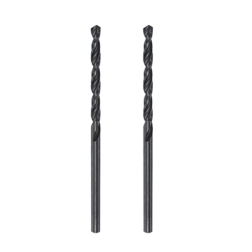 sourcing map 6542 High Speed Steel Straight Shank Twist Jobber Drill Bit, Fully Ground Black Oxide Drill Bits 2.7mm Drill Diameter 61mm Total Length 2 Pcs