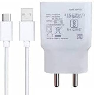 Image of The Black Store Original 18W Type-C Charger for Samsung A31|A 31|M11|Tab S6 Lite|A31|A41|M21 Charger|Qualcomm QC 3.0 Quick CAF, Rapid, Dash, VOOC, USB Type C(Adapter & Cable)-White (83S000734)