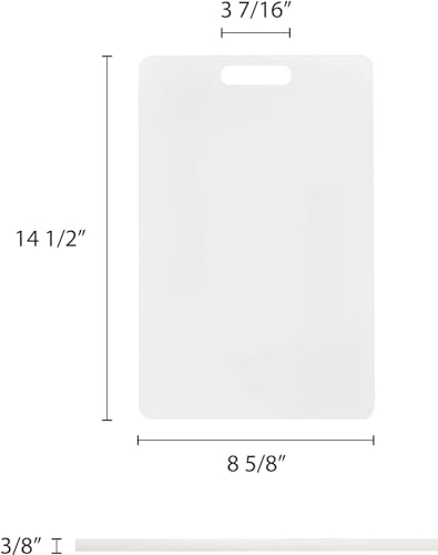 Tabla de Cortar Rectangular TrueCraftware 38.1 cm x 22.86 cm x 1.27 cm Plástico Blanca con Mango Antideslizante Apta para Lavavajillas miniatura 5
