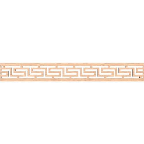 46 1/4"W x 6"H x 3/8"T Tulum Fretwork Moulding, Red Oak