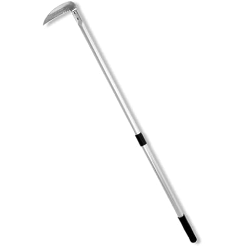 Weeding Sickle Long Handle Adjustable (26-1/2" to 42-3/4") Japanese Stainless Steel, Made in Japan, Telescoping Weeding Tool for Garden, Stand Up Weeder Sickle Hand Tool (Straight & Serrated Blade) Cover