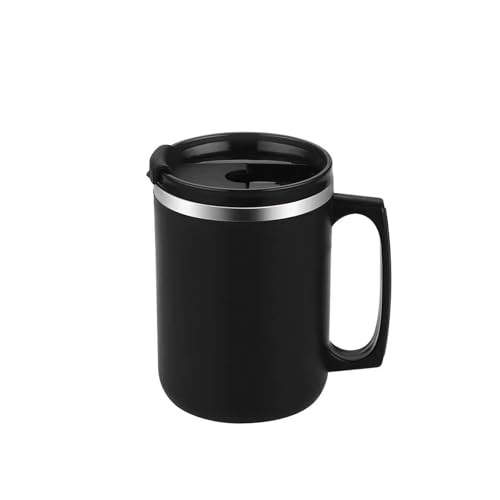 Image of ARGUMENTATION 11.83oz Stainless Steel Insulated Coffee Mug with Handle, Double Wall Vacuum Travel Mug, Tumbler Cup with Sliding Lid, Mug (black)