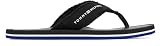 TOMMY HILFIGER Męskie klapki HILFIGER SKÓRZANE PLAŻOWE SANDAL, CZARNE (Czarne), 48 EU, Czarny, 46 EU