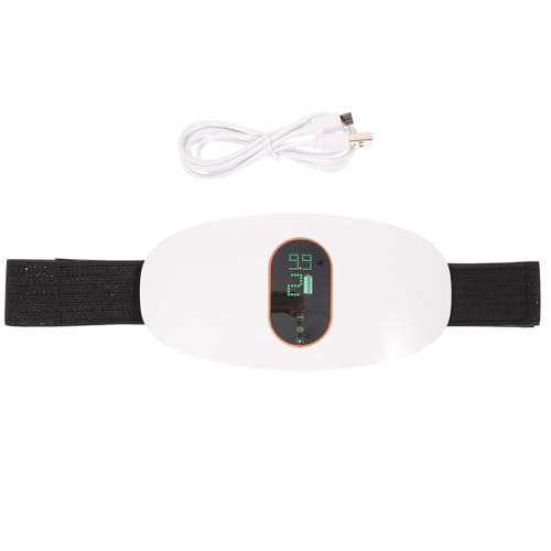 NUOBESTY Masajeador para cintura y abdominales portátil en ABS blanco con cinturón eléctrico para masaje y reducción de grasa, ideal para uso en casa