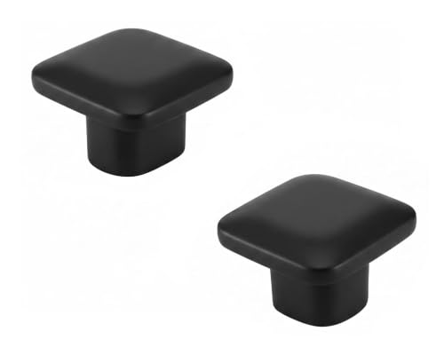 Image of JAGGER JAG401 Drawer Knobs for Home & Office - Durable and Elegant Stainless Steel Door Knob for Cabinets, Cupboards & Dressers (2, MATT Black (Square))