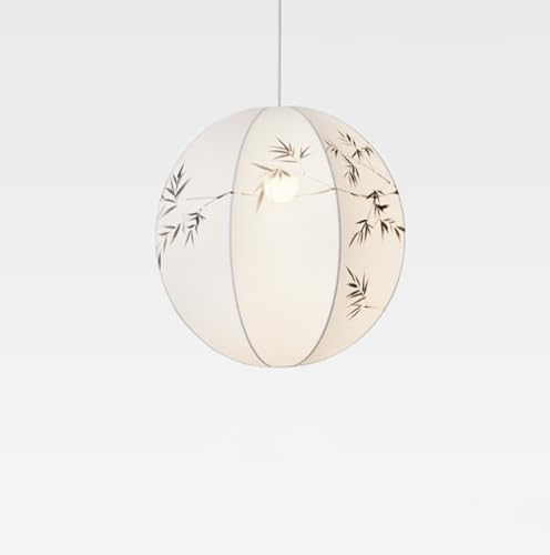 Lámpara colgante de tela E27 estilo francés vintage y japonés para salón comedor 42CM 2
