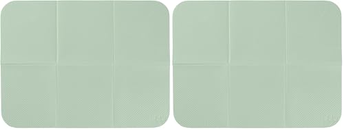 Image of Ubbi On-the-Go Diaper Changing Baby Mat, Soft and Comfortable, Must Have for Newborns, Easy to Clean, Portable Folding Pad, Infant Traveling Accessories, Sage Green, 16" x 21" (Pack of 2)