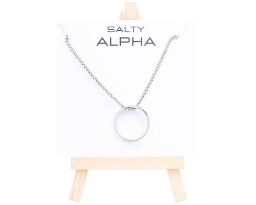Image of SALTY ALPHA Anti Tarnish Stainless Steel Promise Ring Locket Neck Chain for Men | Stylish Pendant Necklace | Jewellery Accessories for Boys | Minimal Jewelry | Gifts for Boyfriend & Husband | Gift for Diwali, Christmas, Marriage, Birthday