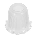 Housoutil Abat jour en Verre Dépoli pour Lampe de Table et Applique Murale, Ouverture 4 Cm, Motif Floral Tulipe, Abat jour Suspendu Élégant, Éclairage Doux pour Salon et Chambre