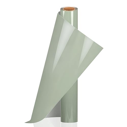 VINYL FROG Rotolo di vinile a trasferimento termico, 30,5 x 2,4 m, in poliuretano, colore verde cachi, facile da tagliare, per magliette, logo, cappelli, tessuto