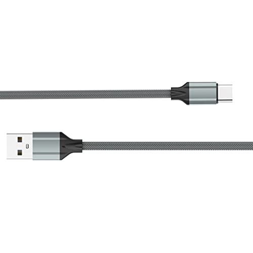 LDNIO كابل موبايل LS441 للشحن السريع 2.4 امبير USB نوع سي بطول 1 متر - رمادي، لهاتف ذكي