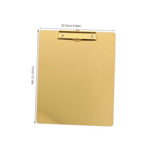 Tablette d'écriture A4 en acier inoxydable doré portable