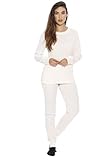 Just Love 95862-White-L Women's Thermal Underwear Pajamas Set Base Layer Thermals