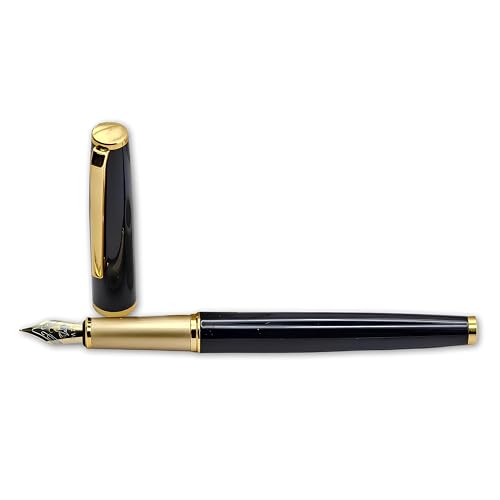 Image of Venti Fountain Pen - Metal Luxury Pen, Schmidt Nib (Medium), Best Pen Gift Set for Men & Women, Professional, Executive, Office, Nice Pens,Return Gift (F5083-Black)