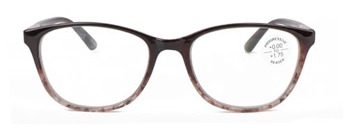 Image of Women Marble Print Clear Progressive Reading Glasses - Zero Power On Top - No Bubble Reader Z121