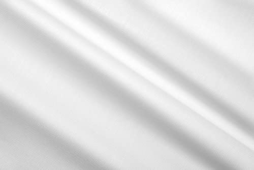 TESSUTO IN RASO IN TINTA UNITA, vendita al mezzo metro, 1 quantità = 50 cm, vari colori altezza 150 cm (BIANCO)