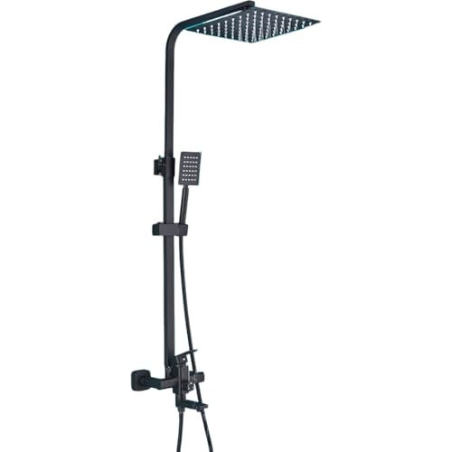 Ensembles de douche noir mat colonne pluie luxueuse pour salle de bain moderne