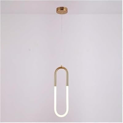 Adjustable Dimmable Pendant Light Gold and White Ring Hanging Lamp Modern Nordic Minimalist Ceiling Fixture for Kitchen Island Dining Room Living Room Bedroom Entryway(Ellipse)
