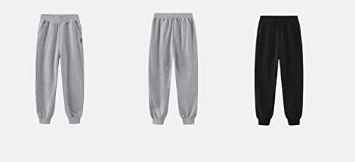 Boys Girls Joggers Athletic Sweatpants Solid Color Pants with Pockets, 2 Pieces4