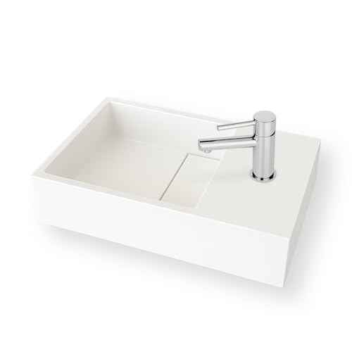 Lave-mains salle de bain suspendu 35 cm en Solide surface - Manita D