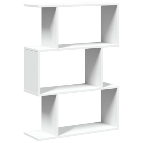 vidaXL Bibliothèque séparateur de pièce à 3 Niveaux Blanc 70 x 24 x 97 cm Bois d'ingénierie