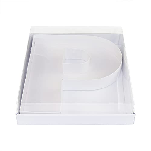 WENPACK 30.5cm Fillable Cardboard Letter Shaped Box Clear Cover Sweets Charcuterie Grazing Packaging (P) - Image 3