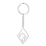VASSAGO Llavero de montaña al aire libre regalos p...: Diseño: nuestro llavero de montaña de acero inoxidable cuenta con un diseño elegante y moderno, capturando perfectamente la esencia del aire libre. Su intrincada silueta de montaña lo convierte en un accesorio llamativo para los amantes de la natural...